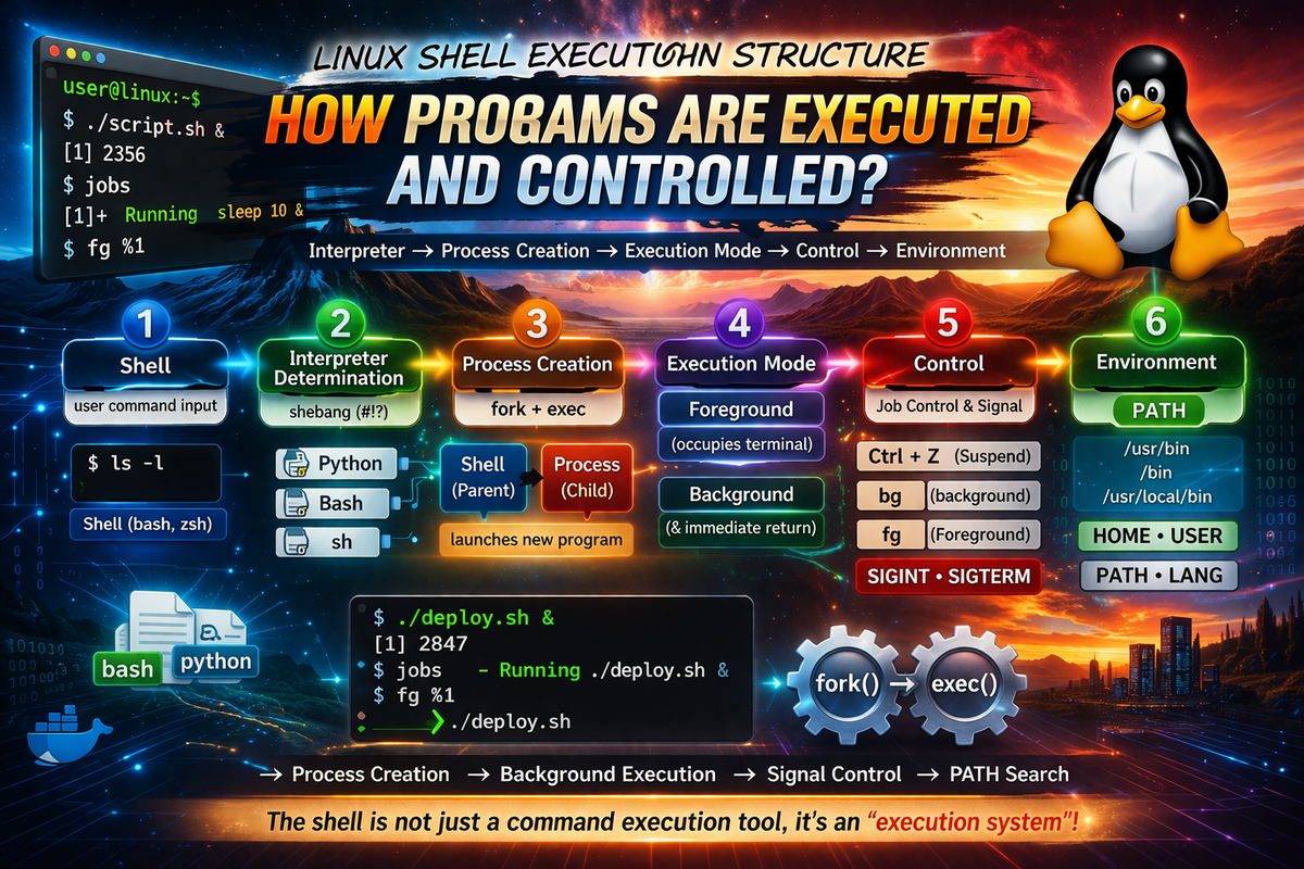 Complete Guide to Linux Shell Execution — How Programs Are Executed and Controlled