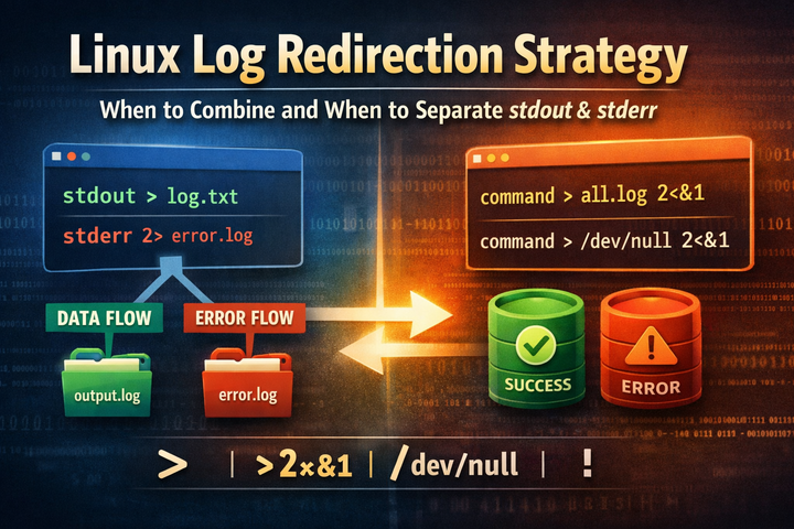 Linux Log Redirection Strategy — When to Combine and When to Separate stdout and stderr