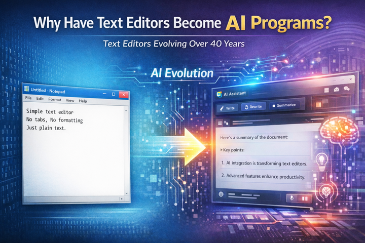 Why Is Notepad Becoming an AI Program? — 40 Years of Text Editor Evolution